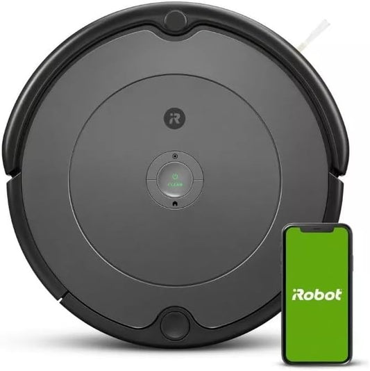 94110 - iROBOT Fshesë me Korrent Robot Roomba 697, Pastrim në 3 Faza, Zbulim i Papastërtive, Lidhje WiFi, Kontroll me Aplikacion për Shtëpi Inteligjente, Kompatibilitet me Asistente Zanore, Ngjyra Gri.