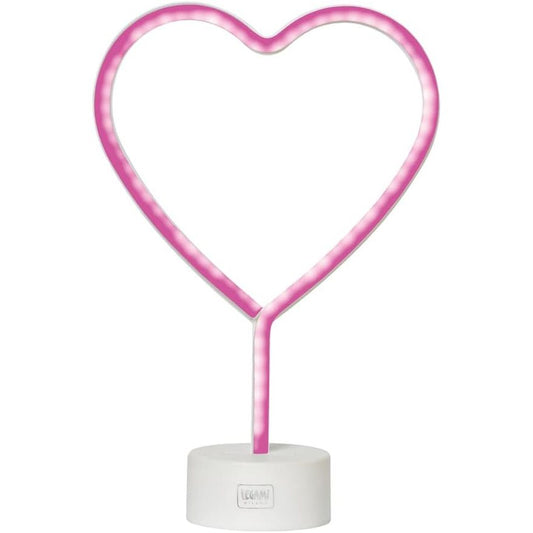 197530 - LEGAMI - Llambë LED me Efekt Neoni, 'Është një Shenjë' 30.5 cm, Formë Zemre, Furnizim me Energji të Dyfishtë: Kabll USB (Përfshirë) ose Bateri (Jo të Përfshira), Njësi Tavoline, Dritë Shumëngjyrëshe