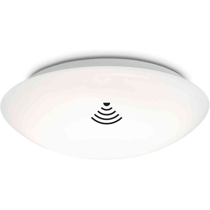 214518 - BRILONER Dritë tavani LED me detektor lëvizjeje, sensor muzgu, ngjyrë drite të bardhë neutrale, 27.8 x 6.5 cm, e bardhë