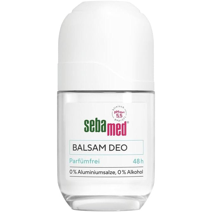 304048 - SEBAMED Deodorant Roll-On, Balsam Deo pa aromë 50 ml, mbrojtje 48-orëshe, pa kripëra alumini, alkool dhe parfum, vlera e pH 5.5