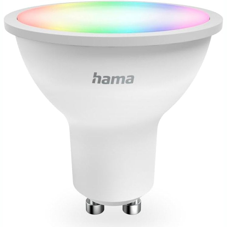 223691 - HAMA Llambë inteligjente GU10 4.9W, RGB dhe e bardhë, reflektor, WiFi me errësim, e pajtueshme me Alexa, Google Assistant, Apple Home, SmartThings