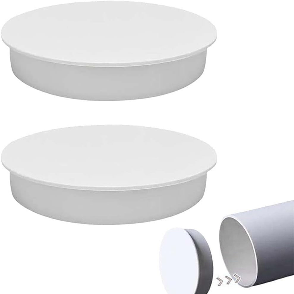258428 - SULIUDAJI 2 copë Mbulesë Tubi Ventilimi 100 mm, Tapë Mëngë PVC për Tubat e Kullimit