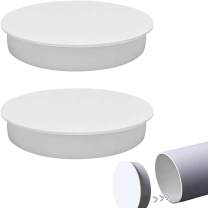 258428 - SULIUDAJI 2 copë Mbulesë Tubi Ventilimi 100 mm, Tapë Mëngë PVC për Tubat e Kullimit
