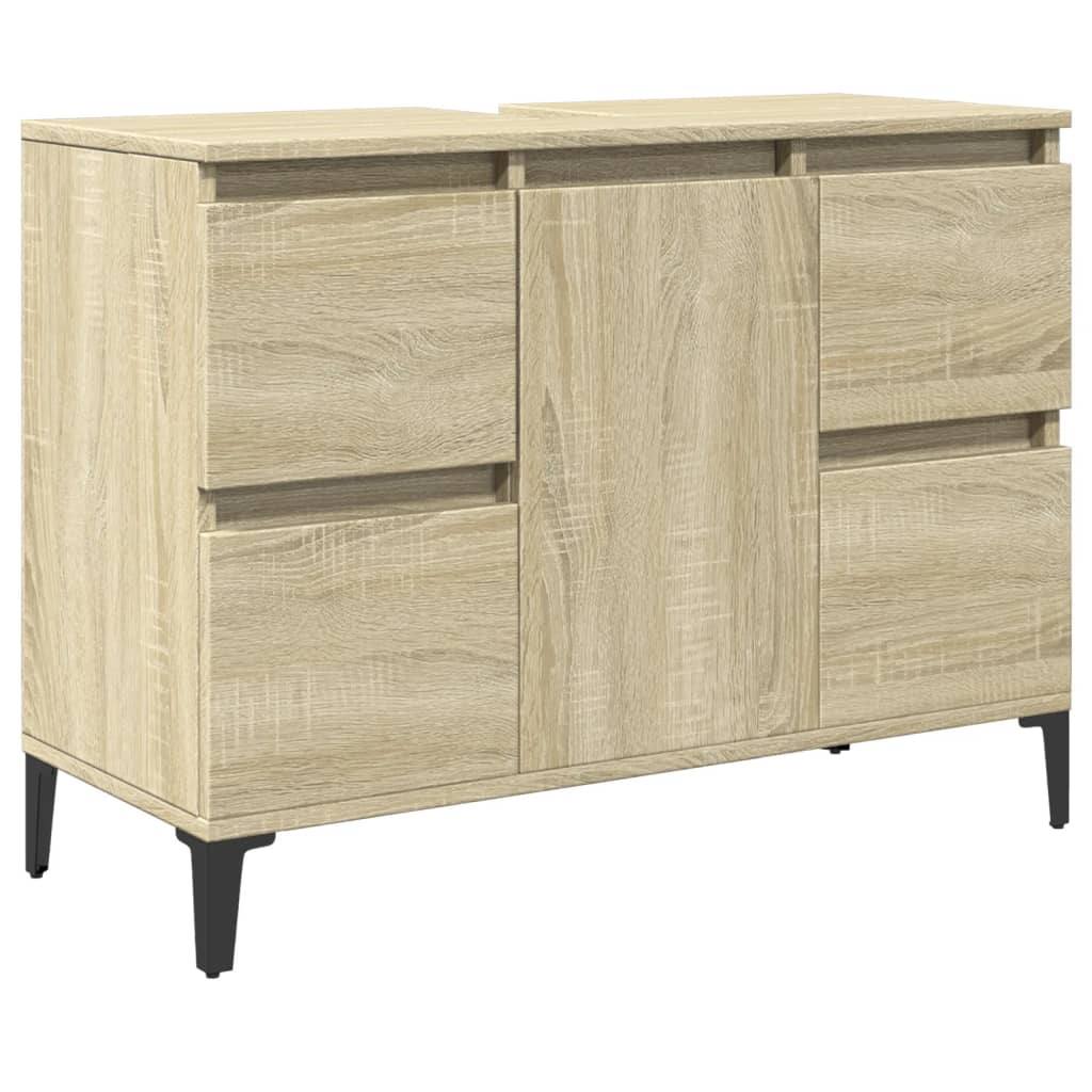 291668 - vidaXL Dollap lavamani Sonoma Oak 80x33x60 cm dru i përpunuar
