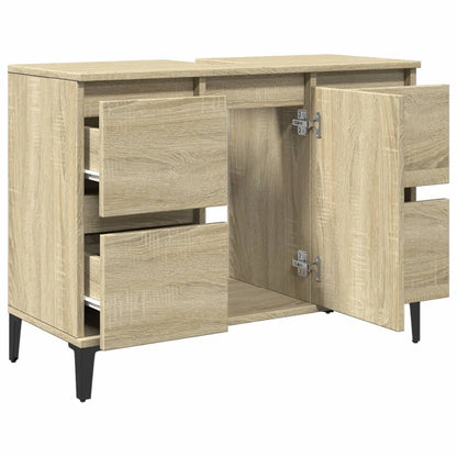 291668 - vidaXL Dollap lavamani Sonoma Oak 80x33x60 cm dru i përpunuar