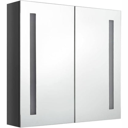 280237 - vidaXL Bathroom cabinet with mirror LED gloss grey 62x15x60 cm