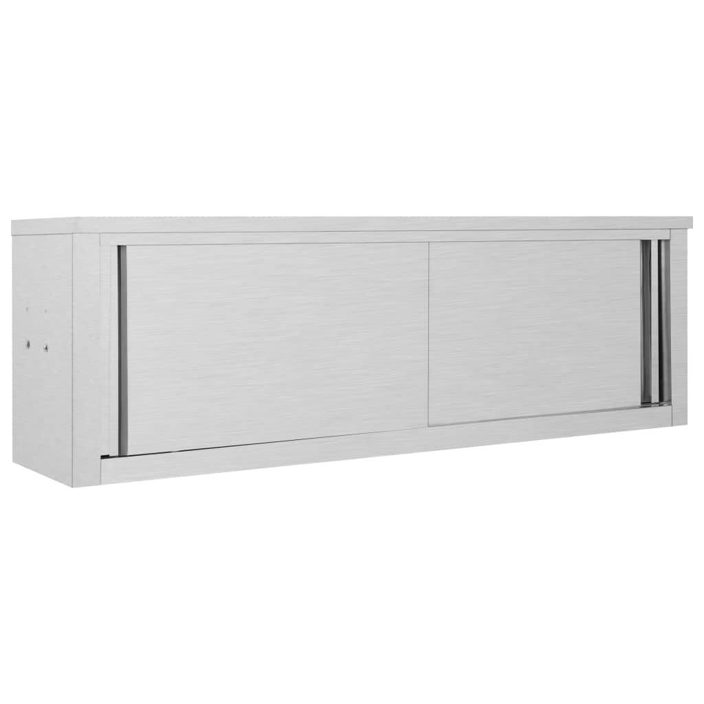 244639 - VidaXL Dollap Muri Kuzhine me Dyer Rrëshqitëse 140x40x50 cm Çelik Inoks 150x40x50 cm