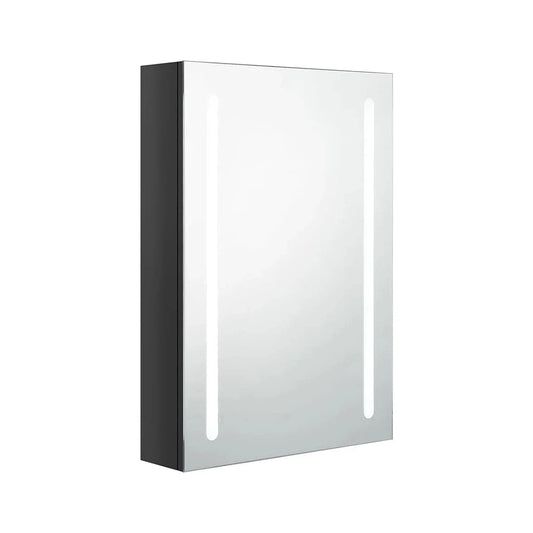 141452 - vidaXL Dollap banjoje me pasqyrë LED, i zi me shkëlqim, 50×13×70 cm