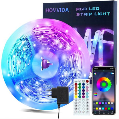 141865 - Shirit LED 10 metra, 30 LED për metër, 1x10m, 24V RGB, 300 LED, me aplikacion dhe telekomandë.