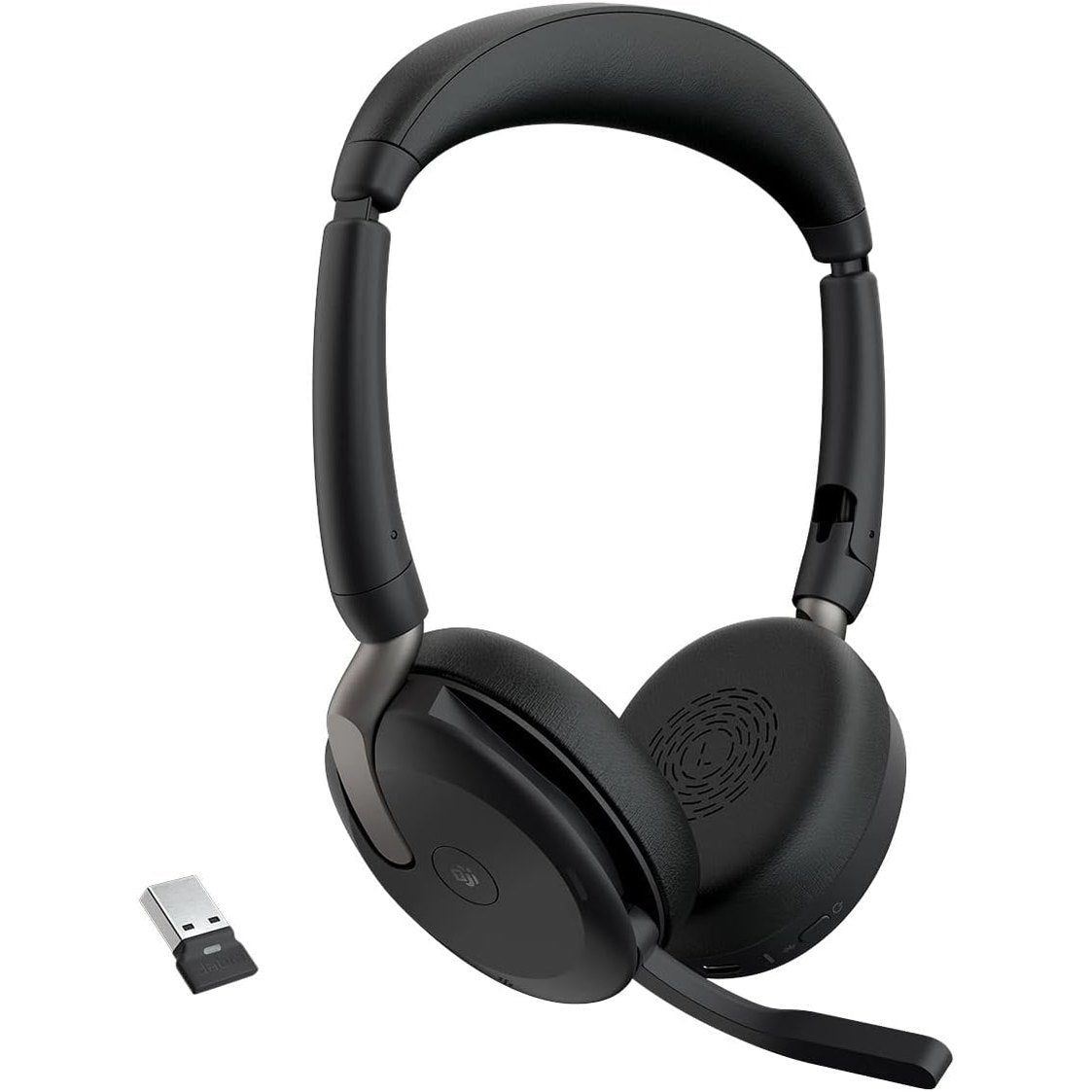 319301 - JABRA Evolve2 65 Flex - kufje stereo pa tel me Bluetooth, teknologji Jabra ClearVoice me anulim zhurme dhe ANC hibride, të çertifikuara për MS Teams, të zeza