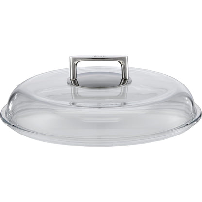 236061 - RÖSLE SILENCE - Kapak qelqi borosilikat, Kapak tenxhereje me cilësi të lartë me dorezë çeliku inox 18/10, 28 cm, rezistent ndaj temperaturës deri në 260 °C, i përshtatshëm për lavastovilje