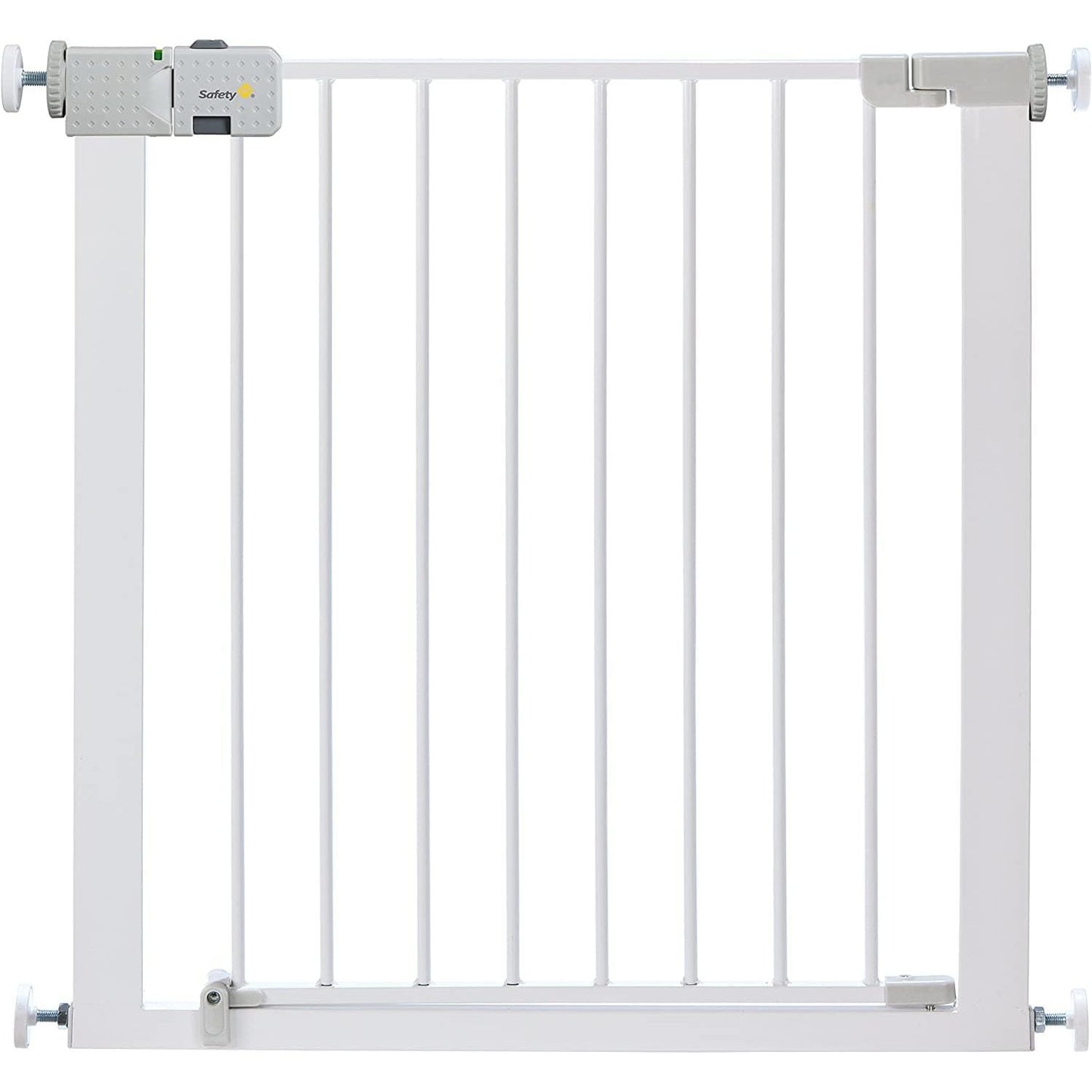 167136 - SAFETY 1ST - Portë Metalike SecureTech, Portë Shkallëshe pa Shpim, 73–80 cm (e zgjerueshme deri në 136 cm), me Mekanizëm Mbylljeje të Dyfishtë dhe Hapje me një dorë, Ngjyra Bardhë