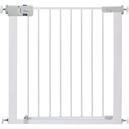167136 - SAFETY 1ST - Portë Metalike SecureTech, Portë Shkallëshe pa Shpim, 73–80 cm (e zgjerueshme deri në 136 cm), me Mekanizëm Mbylljeje të Dyfishtë dhe Hapje me një dorë, Ngjyra Bardhë