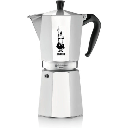187108 - BIALETTI Makinë Kafeje Moka Express, Kapaciteti 800ml (18 Filxhanë), Materiali Alumini, Dorezë Kundër Djegies, Jo E Përshtatshme për Induksion