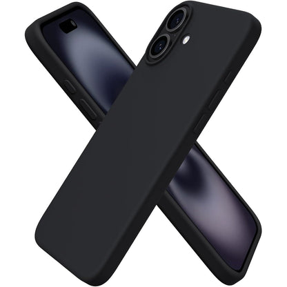 269234 - ORNARTO Mbështjellës për iPhone 16 Plus, Mbështjellës i butë prej silikoni 6.7 inç, Mbrojtje me shumë shtresa, i zi