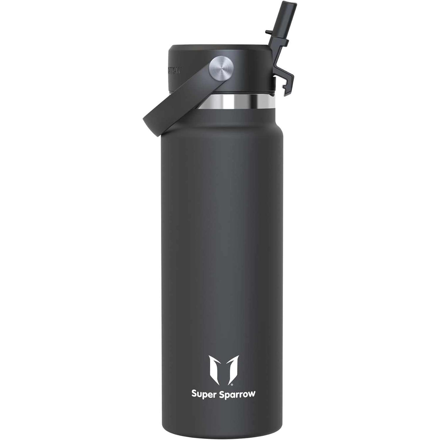 256321 - SUPER SPARROW Shishe Termike SwivelSip 1000ml - Gojë të Gjerë prej Çeliku Inoks me Kashtë - Pa BPA dhe e Papërshkueshme nga Rrjedhjet - për Sporte, Palestër, Zyrë, Yoga, Çiklizëm