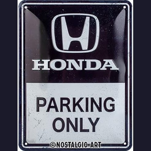 299948 - VINTAGE NOSTALGIC ART - Tabelat Honda AM – Vetëm Parkim – Metal, Dizajn Retro për Dekorim, 15 x 20 cm
