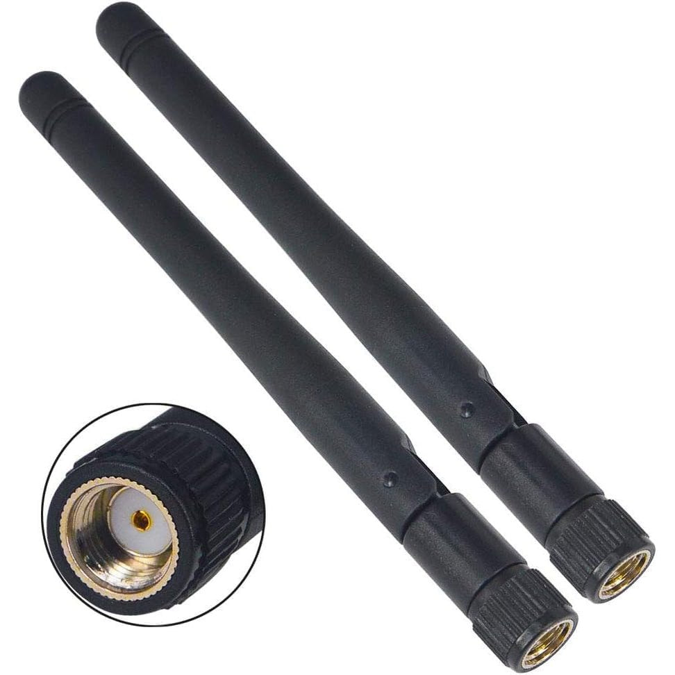300055 - BOOBRIE Antenë 3dBi MIMO me dy banda WiFi, 2.4GHz 5GHz 5.8GHz, RP-SMA Mashkull, për PC/Kartë WiFi/Ruter/Kamerë IP, 2 copë