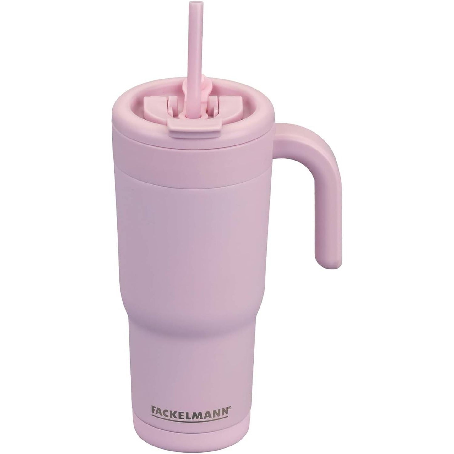 228213 - FACKELMANN - Gotë për pije e izoluar, 720 ml, çelik inox, ngjyrë rozë pastel, veshje qeramike, izolim me mure të dyfishta, pa PFAS, vetëm larje me dorë