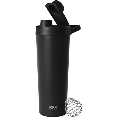 222522 - Rally Shishe e Thjeshtë Moderne prej Çeliku Inox me Top, Gotë Metalike e Izoluar për Kokteje Proteinike, 710ml, E Zezë Mesnate