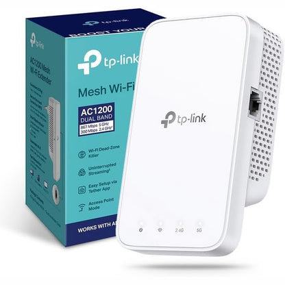 276563 - TP-LINK Përsëritës WiFi RE330, Amplifikator WiFi AC1200 Mbps, Portë Gigabit Ethernet, Përsëritës i fuqishëm WiFi, i pajtueshëm me kutitë e internetit