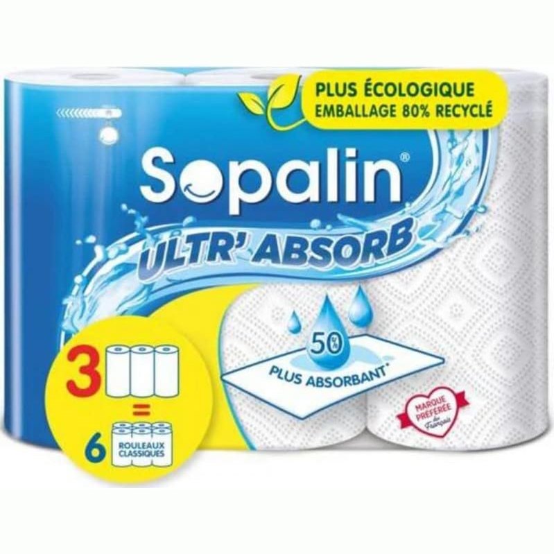 275940 - Sopalin Ultr'Absorb, 3 rrotulla maksi, 50% më absorbuese, dy herë më të gjata