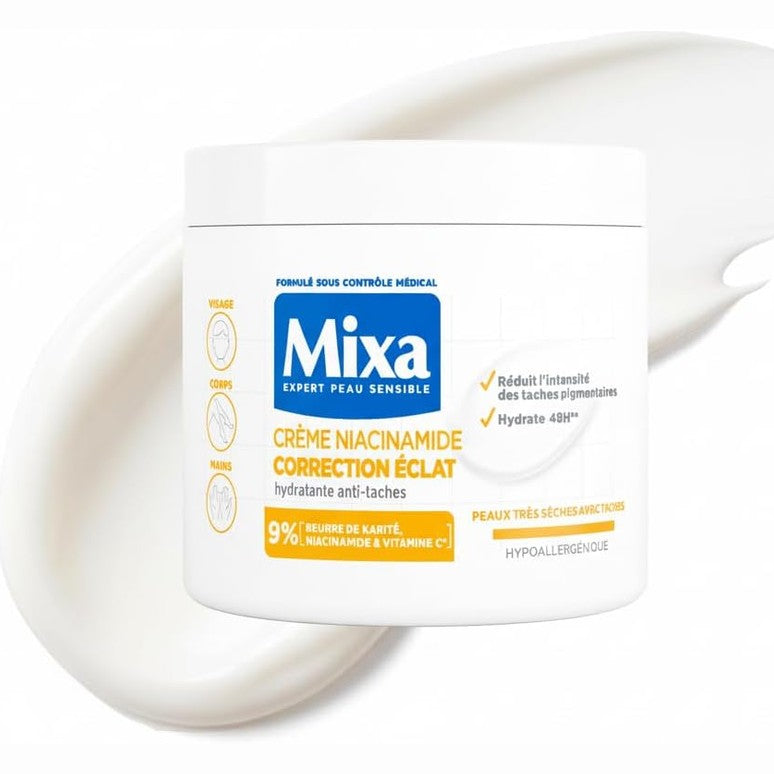 301305 - MIXA Krem ndriçues me niacinamide, 400ml, hidratues kundër njollave të errëta, hipoalergjik