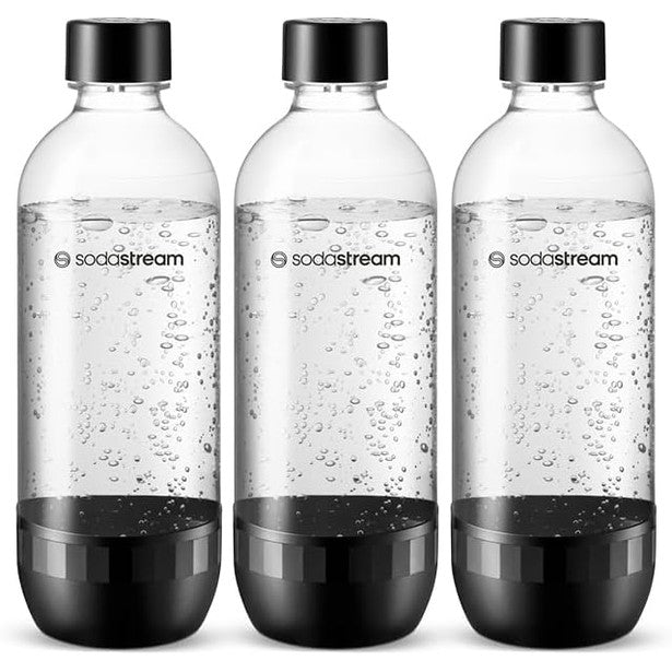 205301 - SODASTREAM Shishe Gazuese, Set 3 Copë, Kapaciteti 1L, Të Përshtatshme Për Lavastovilje, Ngjyra E Zezë