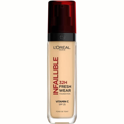 272122 - L'ORÉAL PARIS Grim Fondatinë e lëngshme e papërshkueshme nga uji dhe që zgjat shumë me SPF 25, Infallible 32H Fresh Wear, 130 Cool, 30 ml