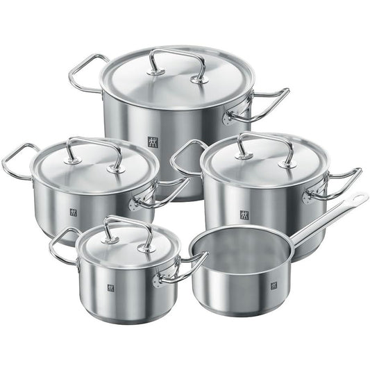 245071 - ZWILLING Set enësh gatimi me 5 pjesë, me kapakë, çelik inox, i përshtatshëm për soba me induksion, argjend