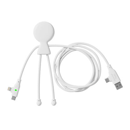 273709 - XOOPAR - KABLO I GJATË I SHPEJTË MR BIO 1.20 M - MULTI USB 3 NË 1 - KARIKIM I SHPEJTË 60W - USB - USB-C - LIGHTNING - KOMPATIBËL ME TELEFONAT INTELIGJENTË DHE PAJISJET USB - E BARDHË
