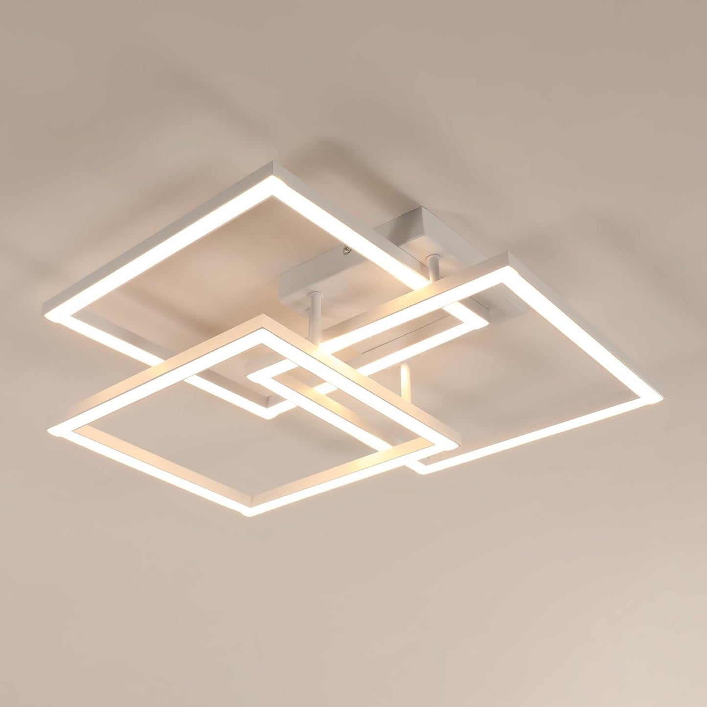 226076 - Llambë tavani LED 62x62cm 40W e rregullueshme me telekomandë, llambë tavani moderne e bardhë, ndriçim të brendshëm