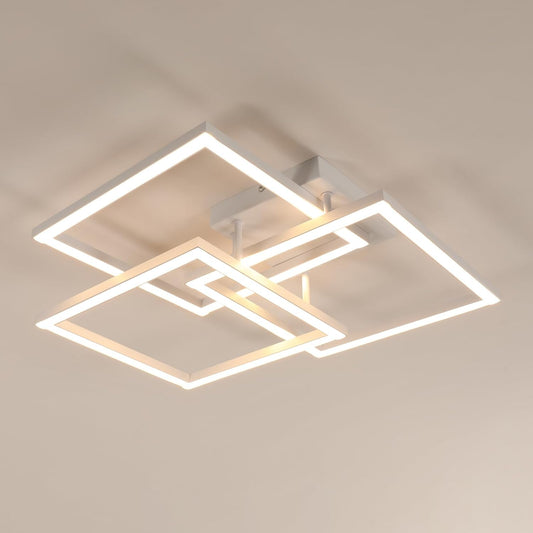 226076 - Llambë tavani LED 62x62cm 40W e rregullueshme me telekomandë, llambë tavani moderne e bardhë, ndriçim të brendshëm