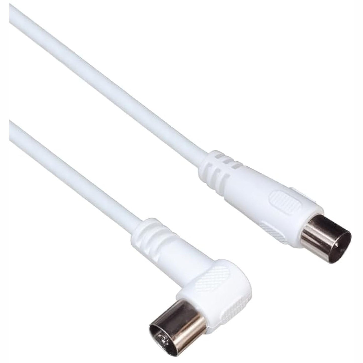 320531 - PremiumCord Kabllo Antenash Koaksiale për TV 15m, 75 Ohm, IEC Mashkull në Femër 90°, i Mbrojtur, për DVB-C, DVB-T/T2, 4K UHD 2160p, FULL HD 1080p 3D, e Bardhë