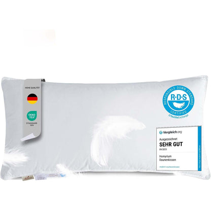 221598 - HOMYRIUM Jastëk me pupë 40x80 cm, 90% push / 10% pupla, mbulesë 100% pambuk (550g, 1 pako)