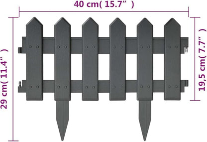 244435 - vidaXL Bordura për Kopsht (Lawn Edging) – 25 Copë, 10 m, Anthracite