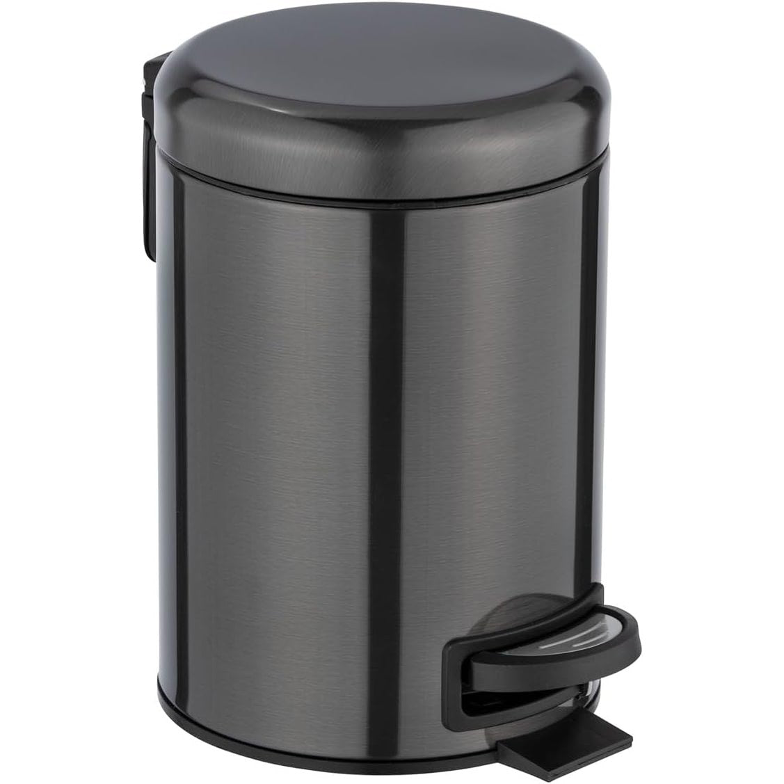 215827 - WENKO Kosh për kozmetikë me pedale, 3 litra, çelik inox, 17x25x22.5 cm, Metalik i zi