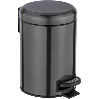 215827 - WENKO Kosh për kozmetikë me pedale, 3 litra, çelik inox, 17x25x22.5 cm, Metalik i zi