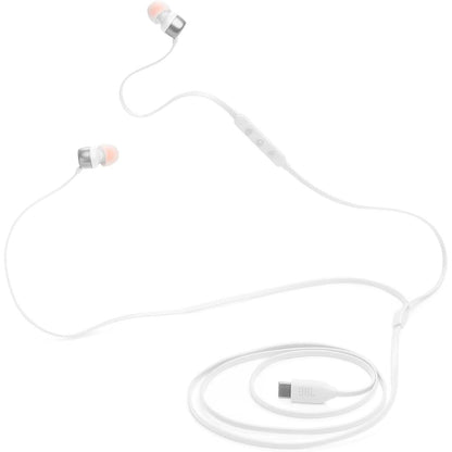268684 - JBL Tune 310 C, Kufje me Tel, Tingull i Pastër Basi JBL, Lidhje USB-C, Kabllo e Sheshtë, Telekomandë me Mikrofon, E Bardhë