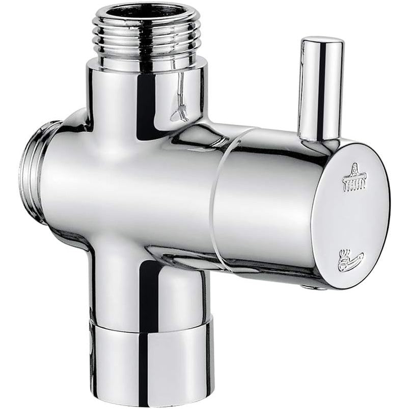 322697 - IBERGRIF Valvul Devijuese 3-Kontrolluese M92202 G1/2", Tunxh i Kromuar, 1 Hyrje dhe 2 Dalje G1/2", Përshtatës Universal për Dush Dore dhe Kokë Dushi të Fiksuar, i përshtatshëm për Presion Uji 1–5 Bar