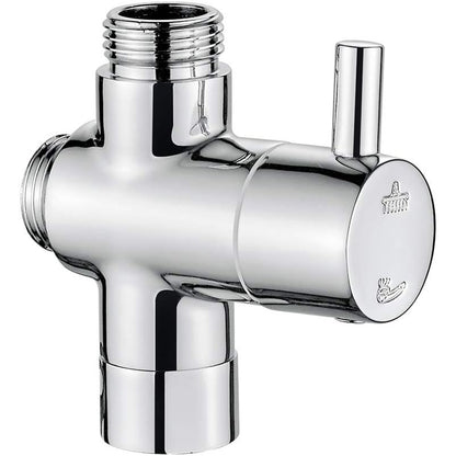 322697 - IBERGRIF Valvul Devijuese 3-Kontrolluese M92202 G1/2", Tunxh i Kromuar, 1 Hyrje dhe 2 Dalje G1/2", Përshtatës Universal për Dush Dore dhe Kokë Dushi të Fiksuar, i përshtatshëm për Presion Uji 1–5 Bar