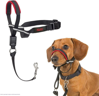 246669 - HALTI Optifit Rip koke, madhësi e vogël, parandalon tërheqjen, rregullim i lehtë, me rrip hunde të mbushur, jakë anti-tërheqëse për qen të vegjël