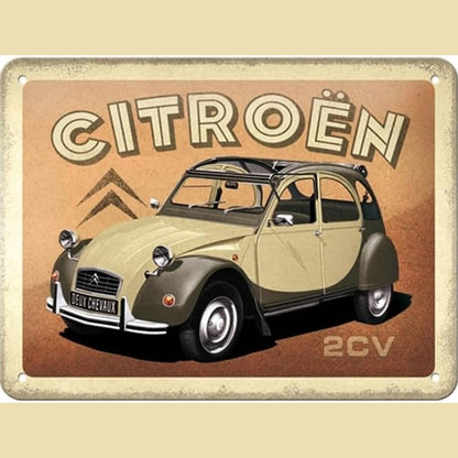 258106 - CHIHOLEN Shenjë Vintage Nostalgjike, Citroen – 2CV, Metal, 15 x 20 cm