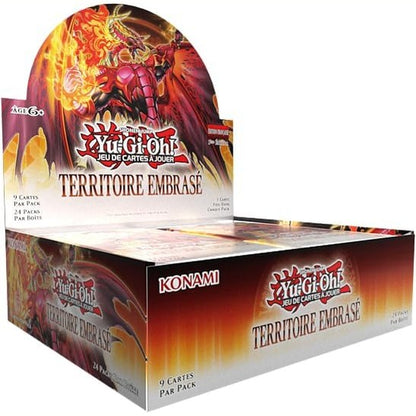 309554 - YU-GI-OH! - Kutia me 24 pako përforcuese Burning Territory - Lojë me Letra Tregtare - 216 letra - Mosha 6+ - Edicioni Francez