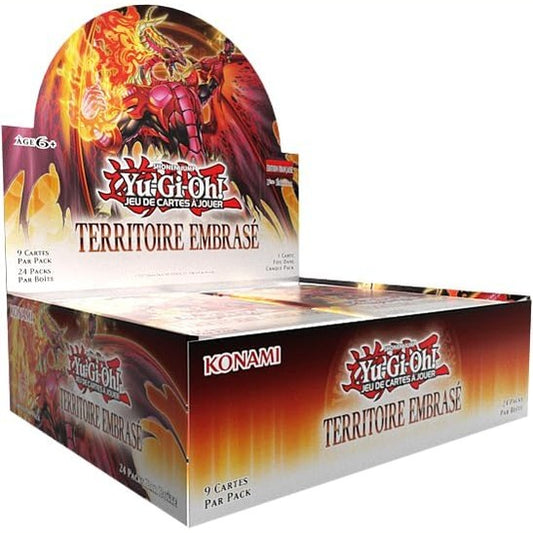 309554 - YU-GI-OH! - Kutia me 24 pako përforcuese Burning Territory - Lojë me Letra Tregtare - 216 letra - Mosha 6+ - Edicioni Francez