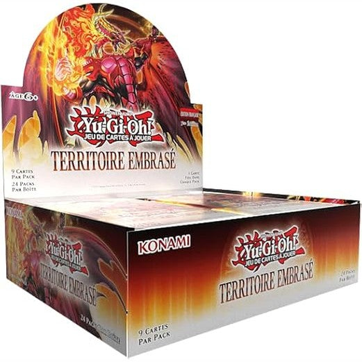 267745 - Yu-Gi-Oh! Kutia me 24 pako përforcuese Burning Territory, 216 letra, Mosha 6+, Edicioni Francez