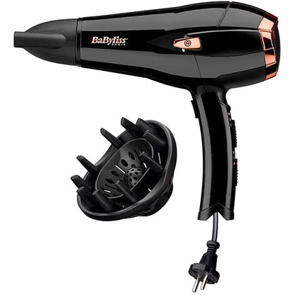 321026 - BABYLISS Tharëse flokësh Cordkeeper 2000W me kabllo të tërheqshme 1.65m, teknologji jonike, 3 cilësime temperature, 2 cilësime shpejtësie, ngjyra e zezë, model D373E