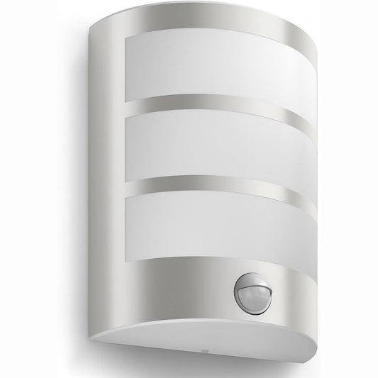 213317 - PHILIPS Dritë muri LED për jashtë, me sensor lëvizjeje, 6 W, çelik inox