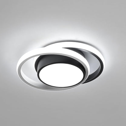 222108 - Dritë tavani LED 32W, llambë tavani e rrumbullakët, gjatësi 28 cm, e zezë + e bardhë, ndriçues modern për korridor, dhomë gjumi, banjo, kuzhinë, dhomë ndenjeje, e bardhë e ftohtë 6500K