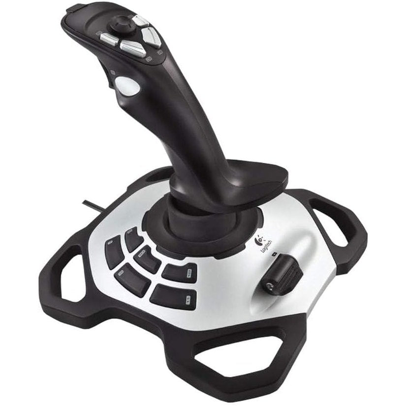 266350 - LOGITECH Levë dore G Extreme 3D Pro, Kontroll në timon me bosht çift rrotullues, 12 butona të programueshëm, Përzgjedhës pamjeje me 8 drejtime, Bazë e ngurtë, Shkelës me veprim të shpejtë, USB, PC - e zezë/argjendtë